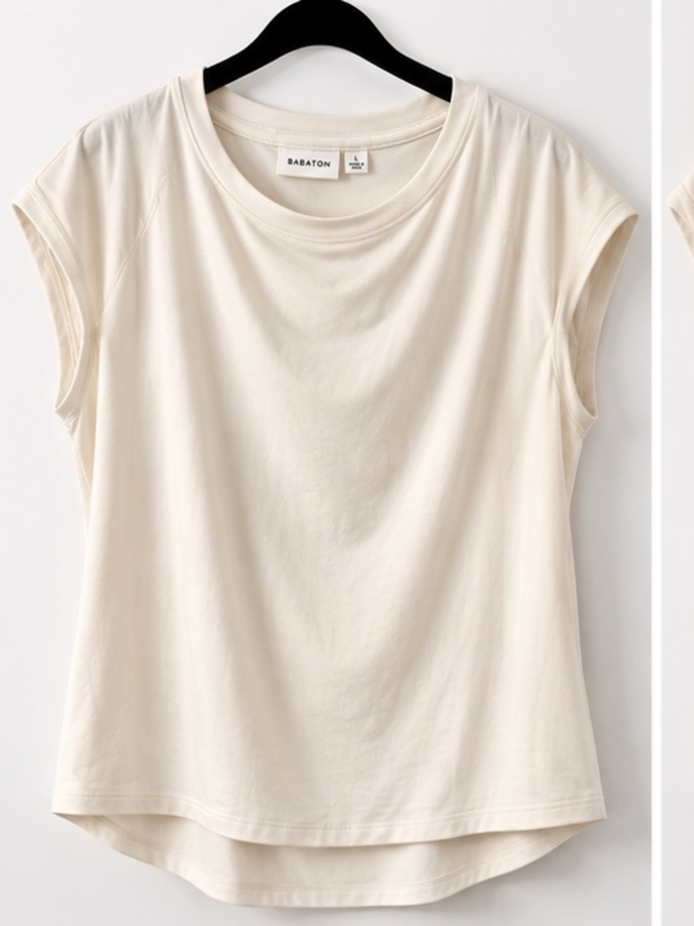 Aritzia Babaton Ivory TENCEL Soft Draped Top Size L